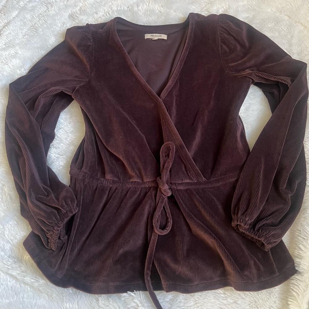 ❤️Madewell long-sleeve xs velour top